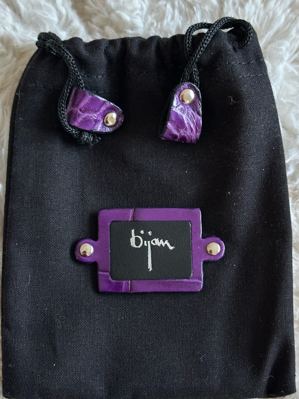 BIJAN PURPLE ALLIGATOR CARD HOLDER - Picture 6 of 12